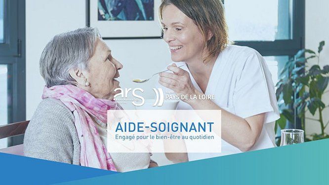Capture d'écran du site web Devenir aide-soignant ARS et Pays de la Loire